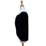 Cato Top Sz M Black Sweetheart Corduroy Rouched 3/4 Sleeve Whimsygoth Romantic Photo 5