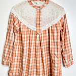 Suzanne Betro Weekend Cottagecore Vintage Style Size Medium Plaid Blouse Photo 0