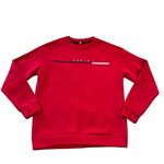 Boutique Womens Pullover Sweatshirt Red Paris Crew Neck Long Sleeve Tunic Length Large Photo 0