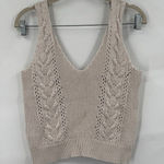 Fate Knit Sweater Women Small Beige‎ Cable Knit Minimalist Granolagirl Coastal Photo 0