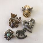 Lot Of 5 Vintage Modern Brooches Pins Nice Variety Photo 2