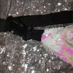 iridescent sequined waist fanny bag Shades of white and pink, rainbow colorful z Pink Photo 2