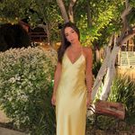 ZARA  maxi dress flowy butter yellow satin effect wedding evening party Photo 8