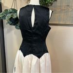 NWT Contemporary Elegance Black and Cream Satin Tulle Midi Dress Size M Photo 3