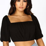 The Fifth Label The‎  Ribbed Vesture Square Neck Black Cropped Top Size L NWT Photo 0