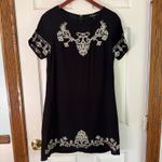 Lulus  Embroidered Dress Short Sleeve Casual Party Black‎ Dress Size S Photo 6