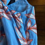 Talbots  Light Blue Fit and Flare Floral Midi Dress Size 14 NEW Flowing Hibiscus Photo 3