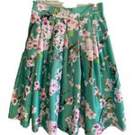 Green Floral Silky Skirt Size M Photo 0