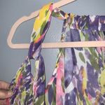 CAbi “Petals” Purple Multi Watercolor Chiffon Crossover Flowy Tank Top Small NWT Photo 8