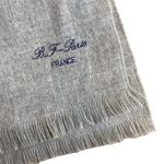 Courtelle Paris France Embroidered Fringe Scarf Neutral‎ Gray Photo 3