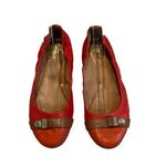 Coach Delphine Red Leather Round Toe Ballet Flats Photo 1