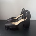 Modatope Women’s Black Satin Platform Chunky Block Heel Platform Pump Size 8 Photo 3