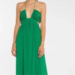 STAUD  Kanha Reversible Mesh Halter Dress Clover Green Deep Sea Blue Maxi Dress Photo 2