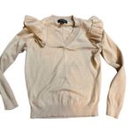 Truth by Republic Women Ruffle Shoulder Knit Sweater Dark Tan V Photo 1