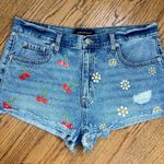 Aeropostale Aeropostal | Vintage High Rise Shorty Cherry Floral Cut Off Shorts Denim Size 14 Photo 2