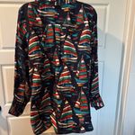 Soft Surroundings  Colorful Boats Novelty Print Cupro Nautical Blouse PL Photo 4