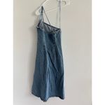 ZARA Denim Dress Women Small Midi One Shoulder Festival Western Medium Wash Boho Photo 5