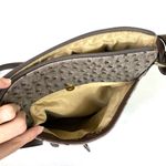 Giani Bernini Grey Faux Ostrich Leather Embossed Small Crossbody Bag Purse Photo 4