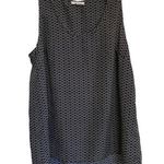Pleione Women's Black & Tan Geometric Pleated Tank Top S Photo 0