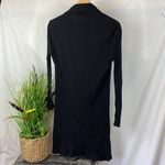 Venini Black Ribbed Open Front Long Sleeve Knit Duster Cardigan Sweater M Size M Photo 2