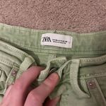 ZARA  Sage Green Flare Jeans Size 4 Photo 3