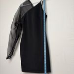 ASOS  Black One Shoulder Mesh Sleeve Bodycon Mini Dress US 4 EU 36(E19) Photo 3