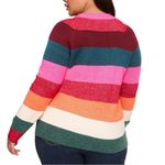 Lane Bryant Plus Size Striped Sweater 14/16 Multicolor Crewneck Holiday Knit Photo 1