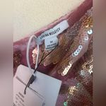 Revolve NWT Sabina Musayev Juliette Blush Pink Crushed Velvet Sequin One Shoulder Dress Photo 3