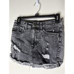 SO  Junior Size 5 Distressed High Rise Vintage Stretch Mom Shorts Black Acid Wash Photo 1