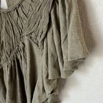 Anthropologie  olive green ruffled swing tee shirt Photo 3