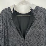 Michael Kors Floral Silver Metallic Lace Shift Shirt Mini Dress Size 12 Black Photo 14