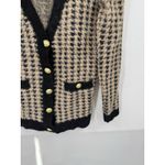 Tahari  Houndstooth Button Front Sweater Women XS Eyelash Knit Academia Western Photo 6