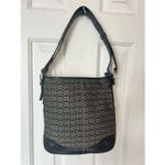 Coach  Signature Authentic Vintage Double C Black Leather Trim Handbag M0769 Photo 2