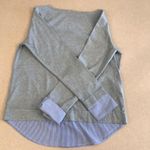 J.Crew Mercantile Gray Long Sleeve Top with Blue Accents Photo 4