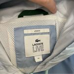 Lacoste Live Jacket Pullover Windbreaker Hood Pockets Spell Out Ombré Blue White Photo 11