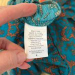 Lily Star  beautiful vibrant teal & orange wrap back tank top w/ orange ties Photo 11