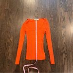 Urban Outfitters  Orange Long Sleeve Ribbed Top Photo 2