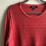 Buffalo David Bitton Sweater Coral Pointelle 3/4 Sleeves Knit Sweater Sz XL EUC Photo 3