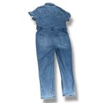 Good American  Denim Utility Jumpsuit Short Sleeve Belted Light Wash Size 6 Photo 4