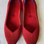 Rothy's  Vibrant Red Flats with Blue Accents Photo 0