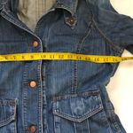 Eddie Bauer Y2K Vintage Grunge Fitted Navy Blue denim jean military cargo utility harajuku jacket shirt Top Blazer long sleeve button front-S Photo 5