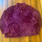 Cuddl Duds  jacket women’s large purple berry furry full zip jacket pockets cozy Photo 0
