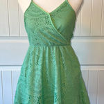 SEAFOAM CROCHET LACE DRESS Green Photo 0