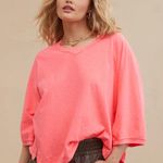 Aerie  Summer House Slouchy Oversized T-Shirt cropped tee raglan tropadelic neon Photo 0