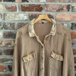 Free People  One Tan Scout Oversized Shirt Jacket, L Photo 2