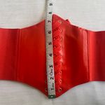 Court Style Wide Girdle‎ Red Fashion Elastic Faux Leather Skinny Elastic Belt Photo 9