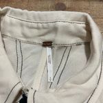 Free People  Women's Ivory V-Neck Buttons Festival Boho Oversized Mini Dress Sz S Photo 5