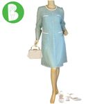 FANY I SEAFOAM GREEN LACE RETRO STYLE SHIFT DRESS NWT (L) Blue Size L Photo 1