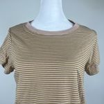 Madewell  Short Sleeve Crew Neck Striped T-shirt Size Small Tan & Pink Photo 1