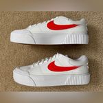 Nike NWT Court Legacy Lift Women's 11 White Orange Swoosh Platform Low Tops Photo 5